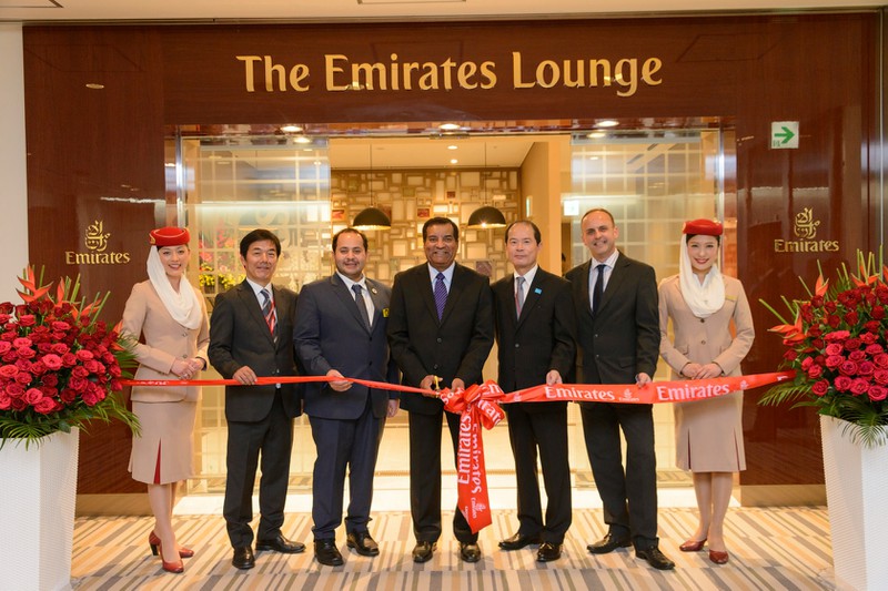 Emirates team during the launch of its Lounge at Narita International Airport.